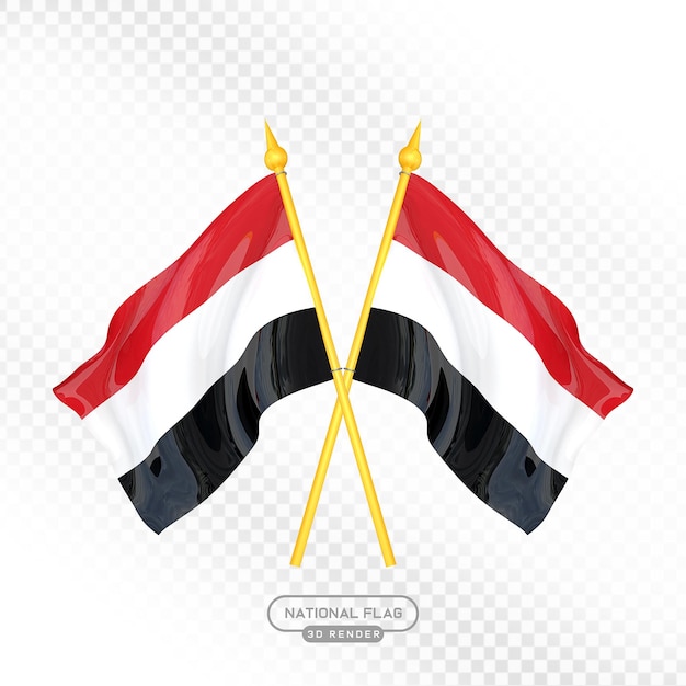 Bandiera nazionale 3D dello Yemen