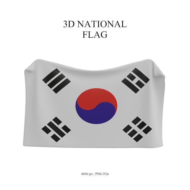 Bandiera nazionale della Corea 3D