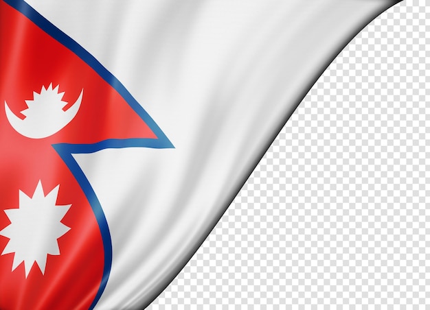 Bandiera nepalese isolata su banner bianco