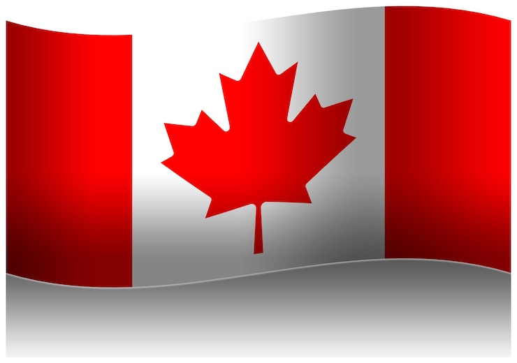 PSD bandiera sventolata del canada 3d