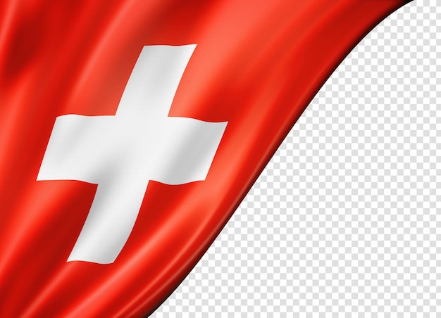 Bandiera svizzera isolata su banner bianco