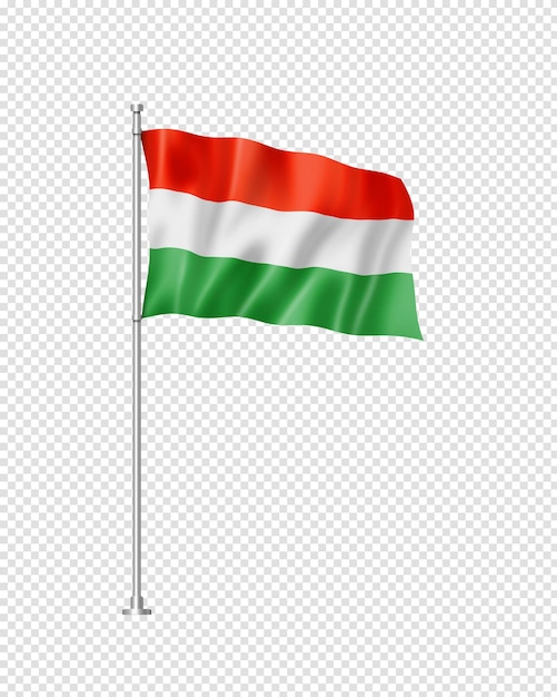 Bandiera ungherese isolata su bianco
