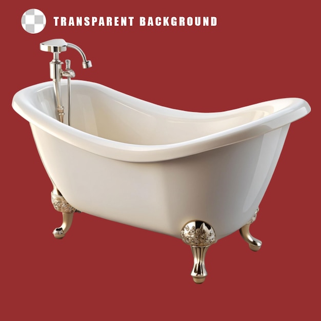 bañera aislada sobre un fondo transparente