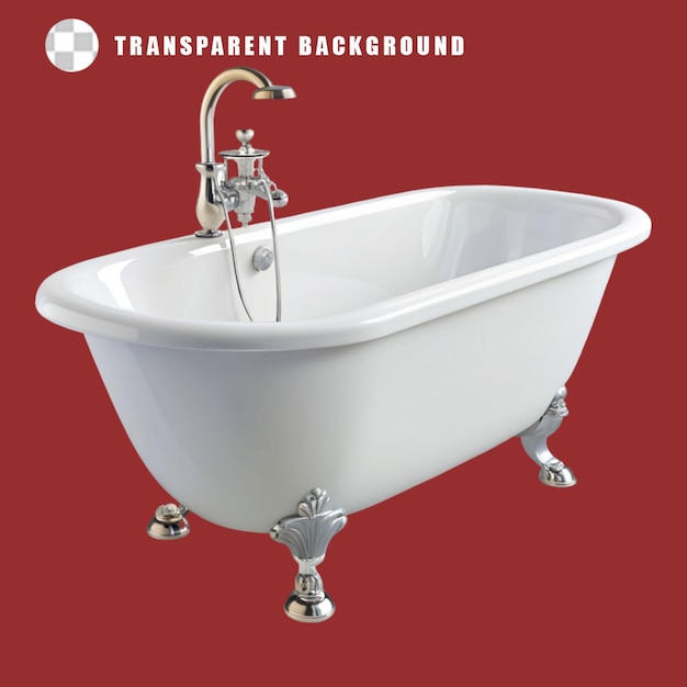 bañera aislada sobre un fondo transparente