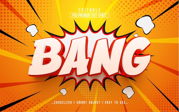 Bang 3D bearbeitbarer Psd-Texteffektstil