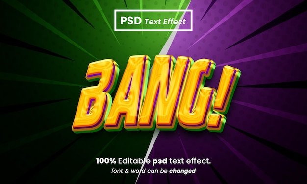 Bang editierbarer 3d-texteffekt