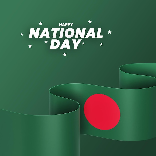 Bangladesch-flaggendesign, nationaler unabhängigkeitstag, banner, editierbarer text und hintergrund