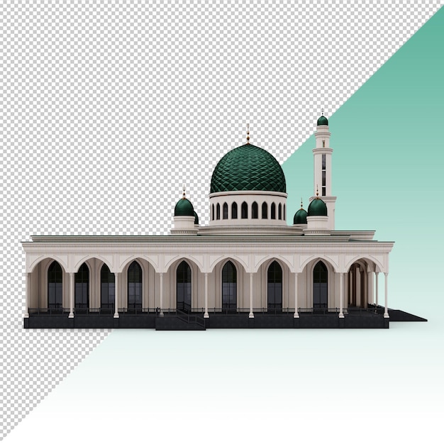 Bangunan Masjid 3D terisolasi