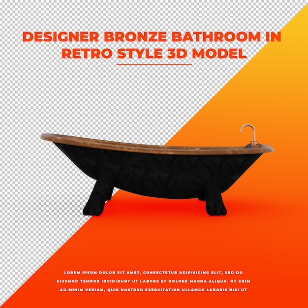 Banheiro de bronze de designer em modelo isolado de estilo retrô