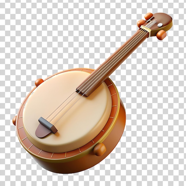 PSD banjo de desenho animado 3d isolado em fundo transparente