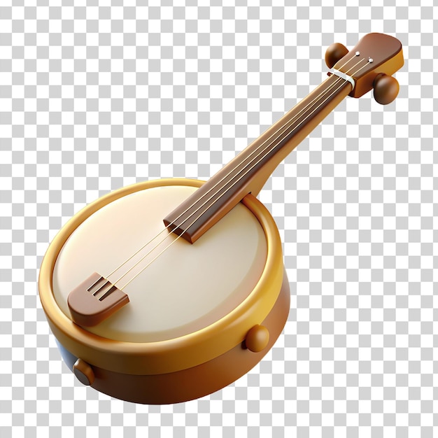 PSD banjo de dibujos animados en 3d aislado sobre un fondo transparente