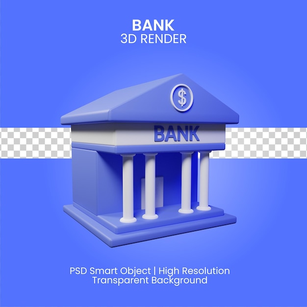 PSD bank 3d-symbol rendern isoliert