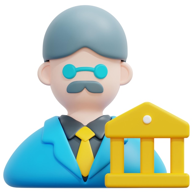 PSD banker 3d-render-symbol-illustration