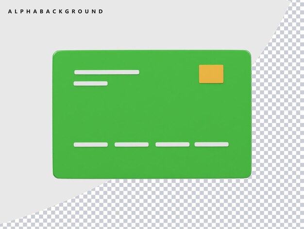 Bankkartensymbol 3d-Renderillustration