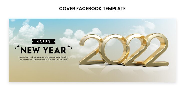 PSD banner 3d render de feliz año nuevo 2022