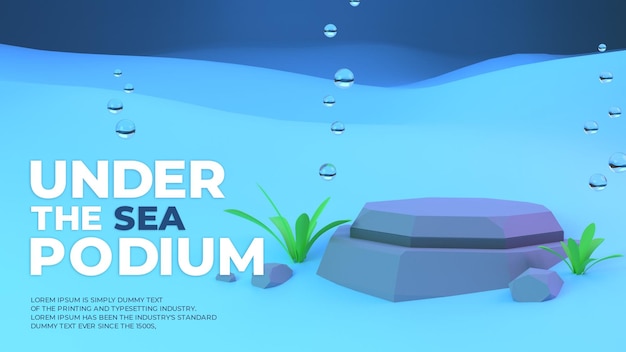 Banner 3D sotto il podio del mare