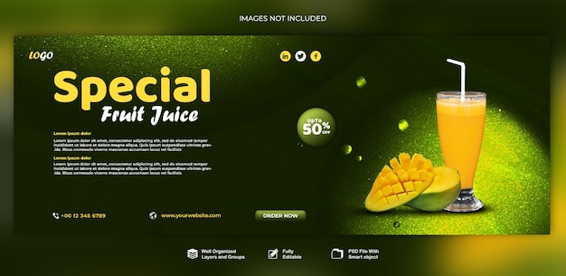 PSD banner agência de venda de suco de frutas mídia social web banner post template psd