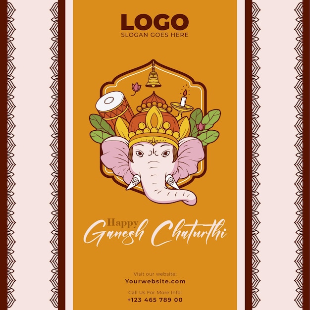 Banner de anuncio de cartel de banner de redes sociales de ganesh chaturthi