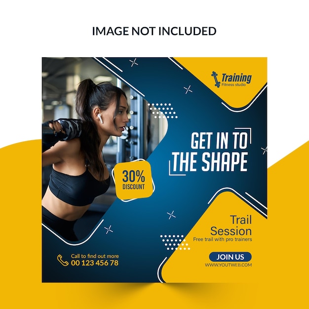 Banner de anuncios de Instagram de fitness