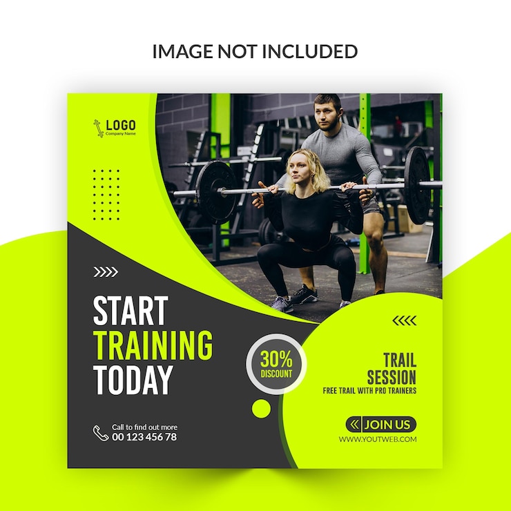 Banner de anuncios de Instagram de fitness