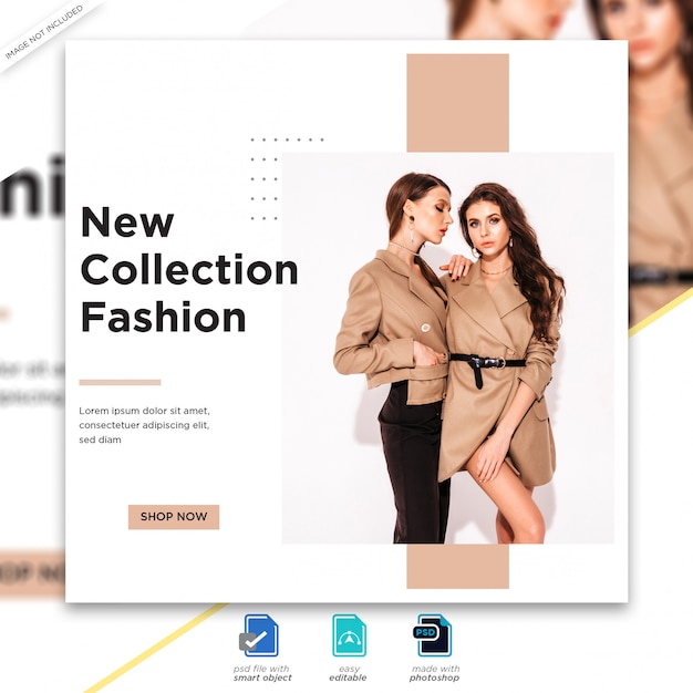PSD banner de anuncios de instagram de moda