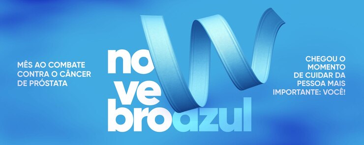 PSD banner azul de mídia social de novembro contra o câncer