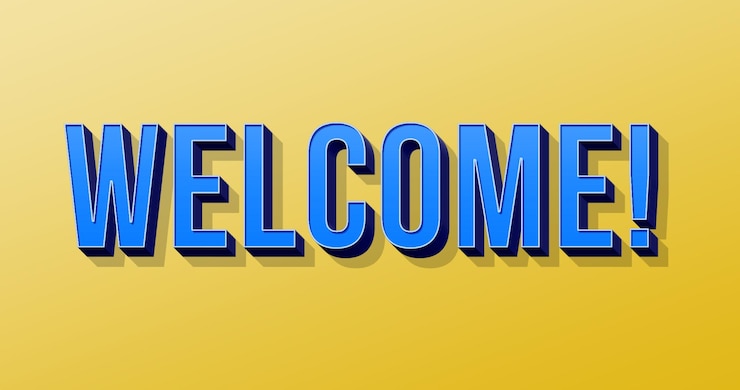 PSD banner de bienvenida, efecto de texto de photoshop moderno psd, imágenes prediseñadas de banner de bienvenida, cartel de bienvenida