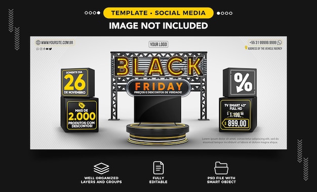 Banner Black Friday con smart TV in offerta in Brasile
