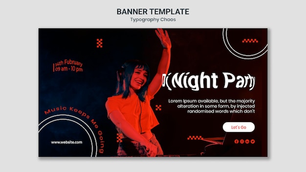 Banner de caos de tipografía