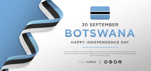 PSD banner de celebración del día de la independencia nacional de botswana, aniversario nacional