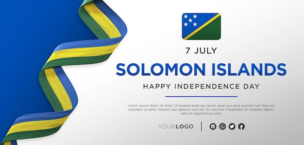 PSD banner de celebración del día de la independencia nacional de las islas salomón, aniversario nacional