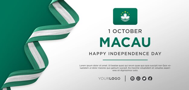 Banner de celebración del día de la independencia nacional de Macao, aniversario nacional