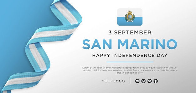 Banner de celebración del día de la independencia nacional de San Marino, aniversario nacional