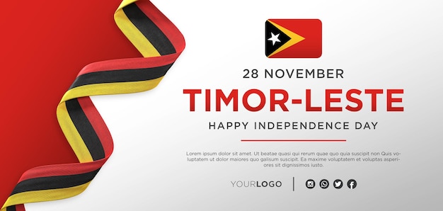 Banner de celebración del día de la independencia nacional de Timor-Leste, aniversario nacional