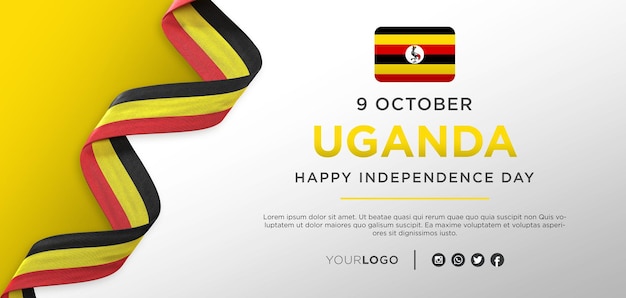 Banner de celebración del día de la independencia nacional de Uganda, aniversario nacional