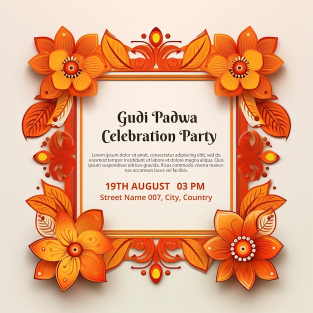 PSD banner de la célébration du gudi padwa du psd poster flyer