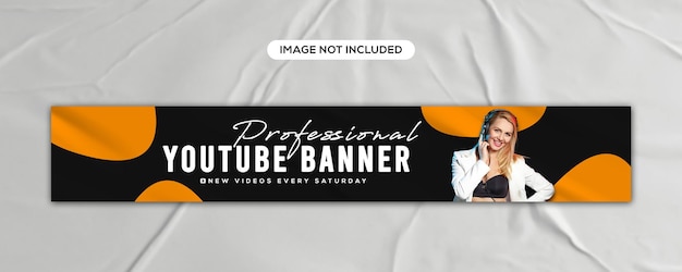 PSD banner de chaîne youtube conception de couverture avec en-tête linkedin modèle de bannière de médias sociaux