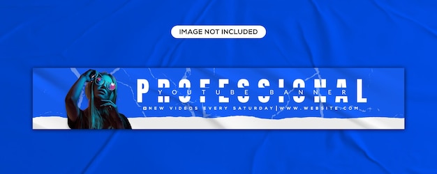 PSD banner de chaîne youtube conception de couverture avec en-tête linkedin modèle de bannière de médias sociaux