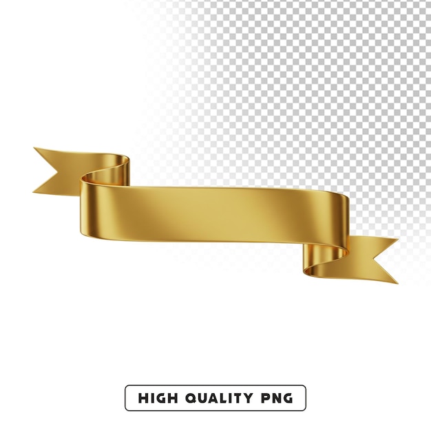 Banner de la cinta de oro - Renderizado en 3D
