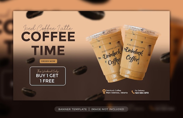 banner coffee shop template tempo di caffè banner post