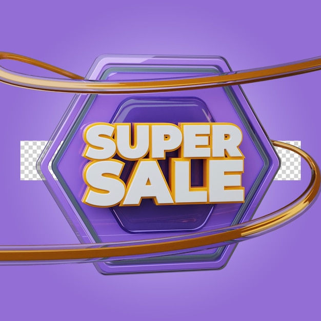 Banner colorido de promoção de venda 3D