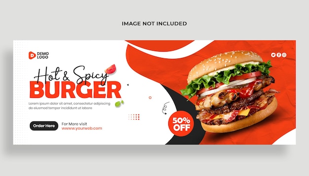 Banner de comida plantilla de portada de facebook y banner web psd premium