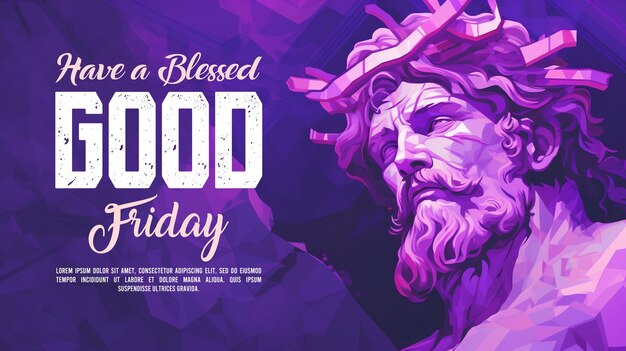 PSD banner de concepto de viernes santo o plantilla de post social en el fondo