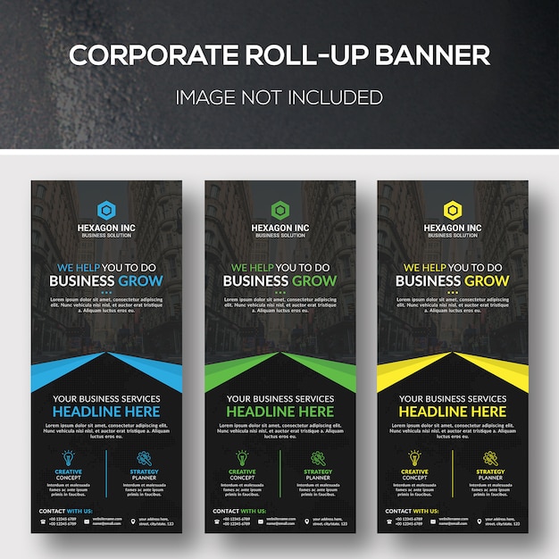 PSD banner corporativo de roll-up