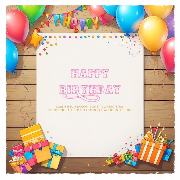 Banner de cumpleaños feliz en el concepto de estilo retro