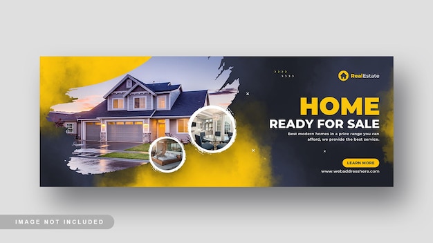 PSD banner da web de capa de mídia social de venda de imóveis residenciais