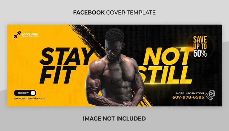 Banner da web de fitness ou modelo de capa de mídia social