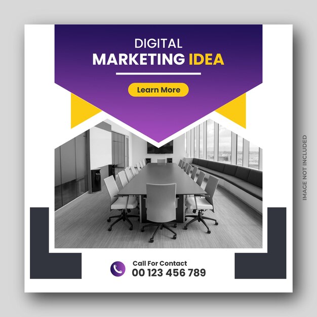 PSD banner da web de marketing digital e modelo de postagem do instagram para agência de marketing