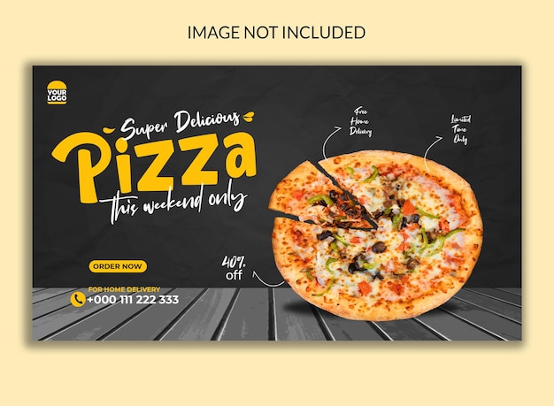 banner da web de mídia social de pizza super deliciosa