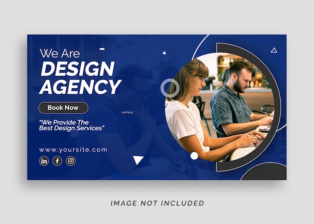 banner da web de negócios da agência de design ou miniatura do youtube